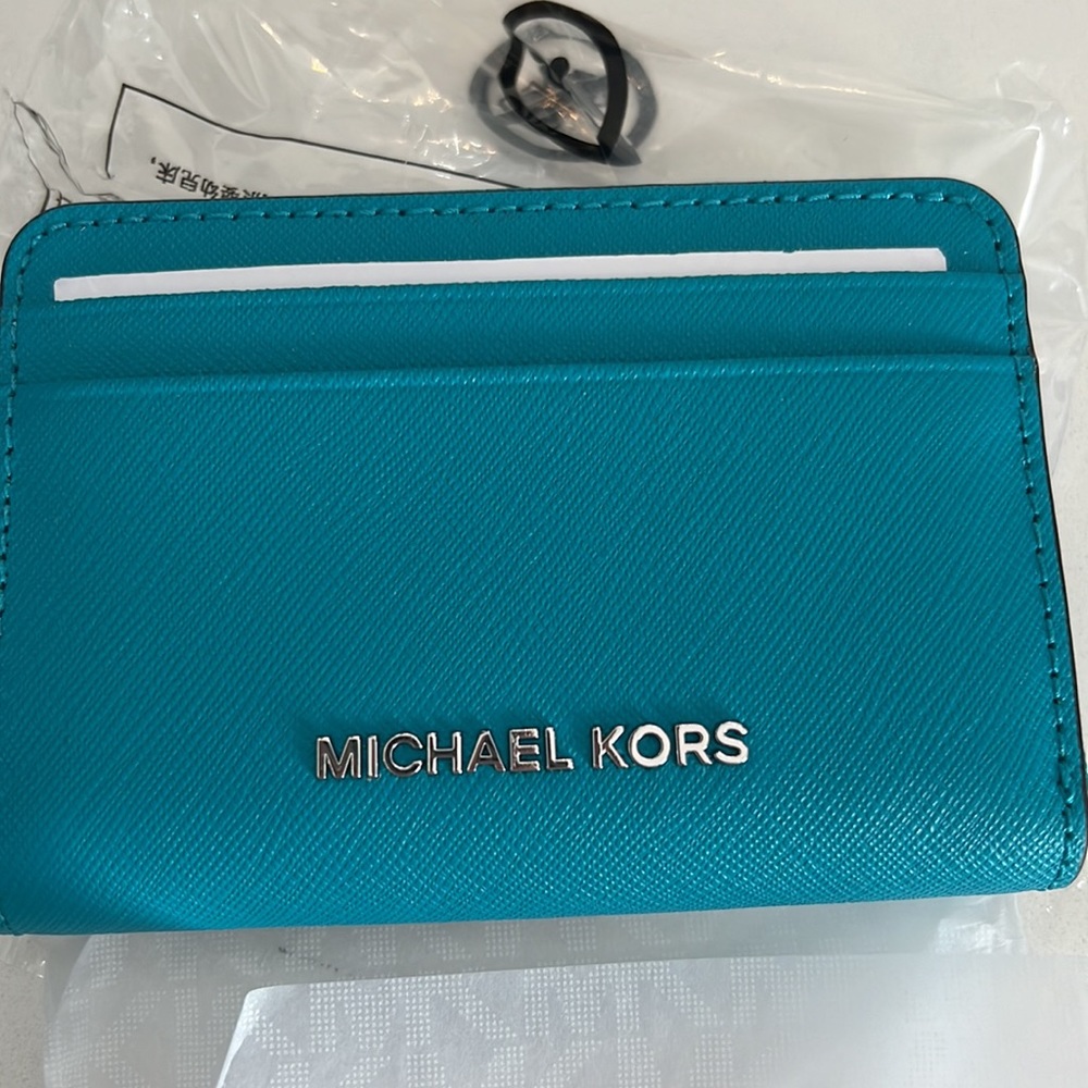 NWT Michael kors leather card case